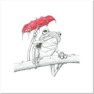 Frog's umbrella Posters and Art